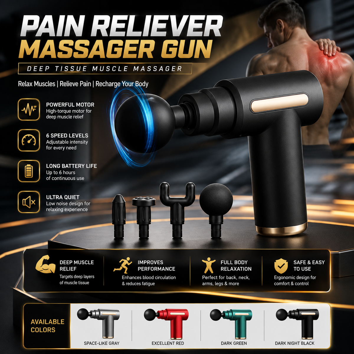 Muscle Massager Gun For Deep Tissues