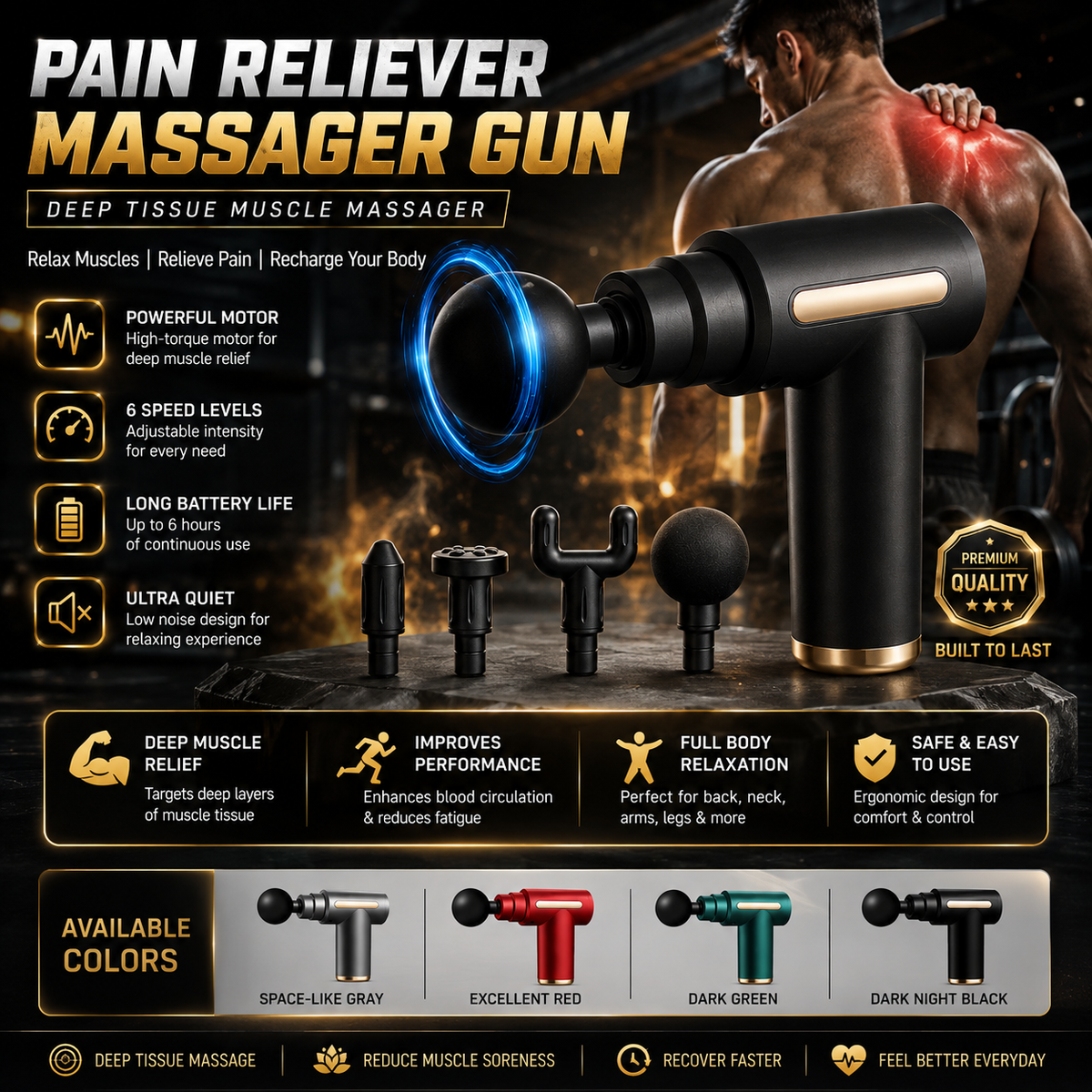 Muscle Massager Gun For Deep Tissues